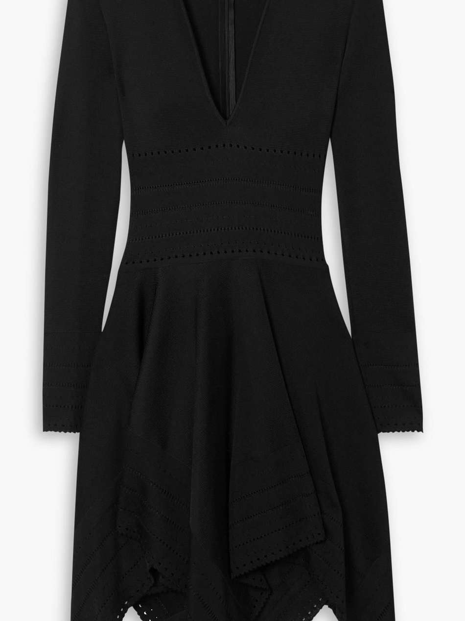 asymmetric stretch-knit dress