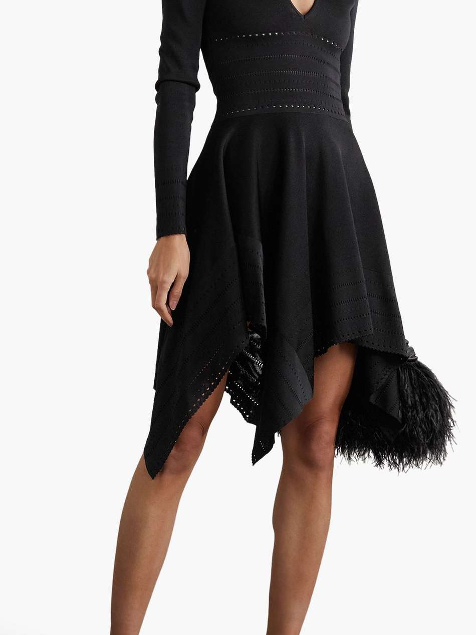 asymmetric stretch-knit dress