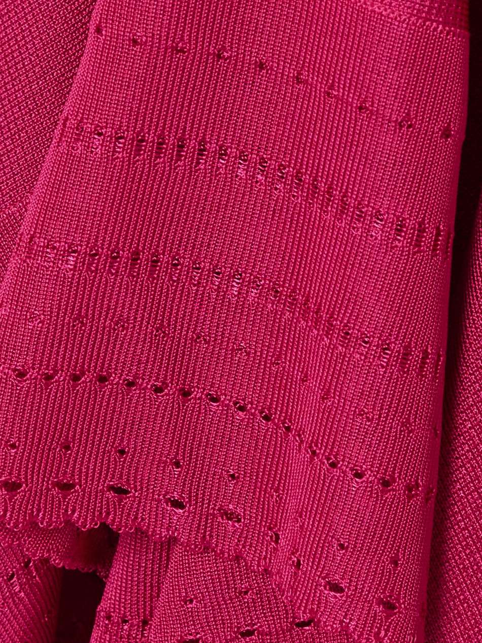 asymmetric pointelle-knit dress