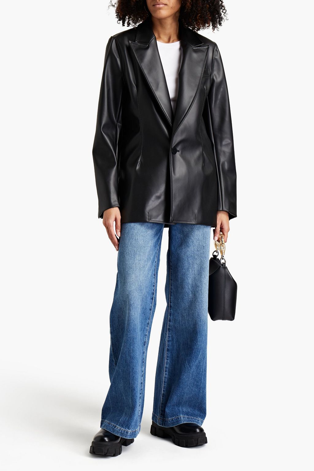 BITE STUDIOS Faux leather blazer