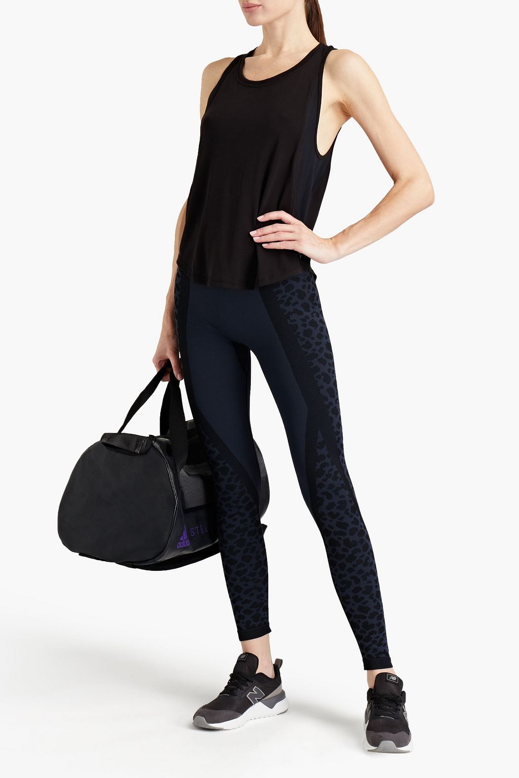 KORAL Adriana modal-blend jersey and mesh tank