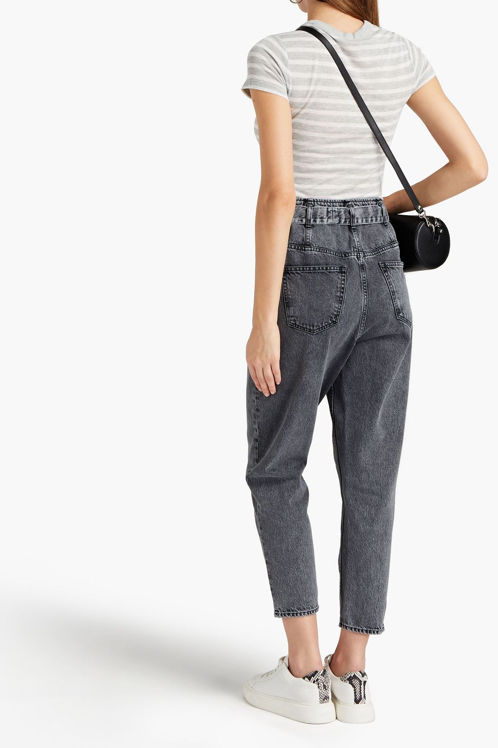 3X1 NYC Nellie belted high-rise tapered jeans