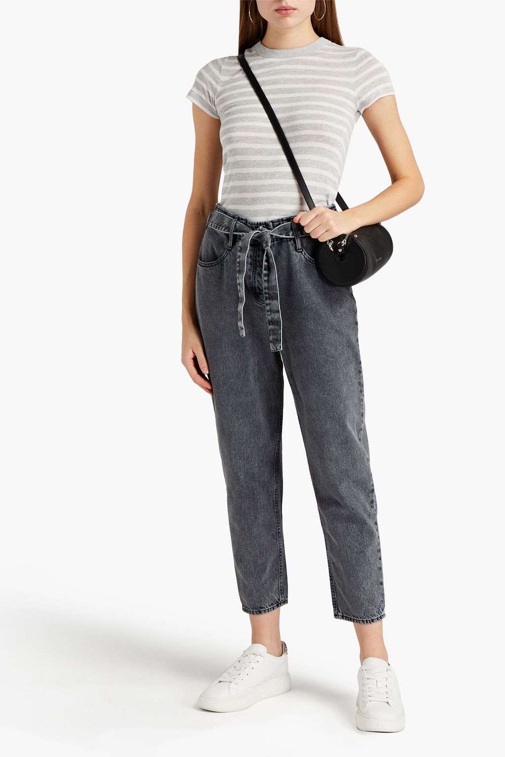 3X1 NYC Nellie belted high-rise tapered jeans