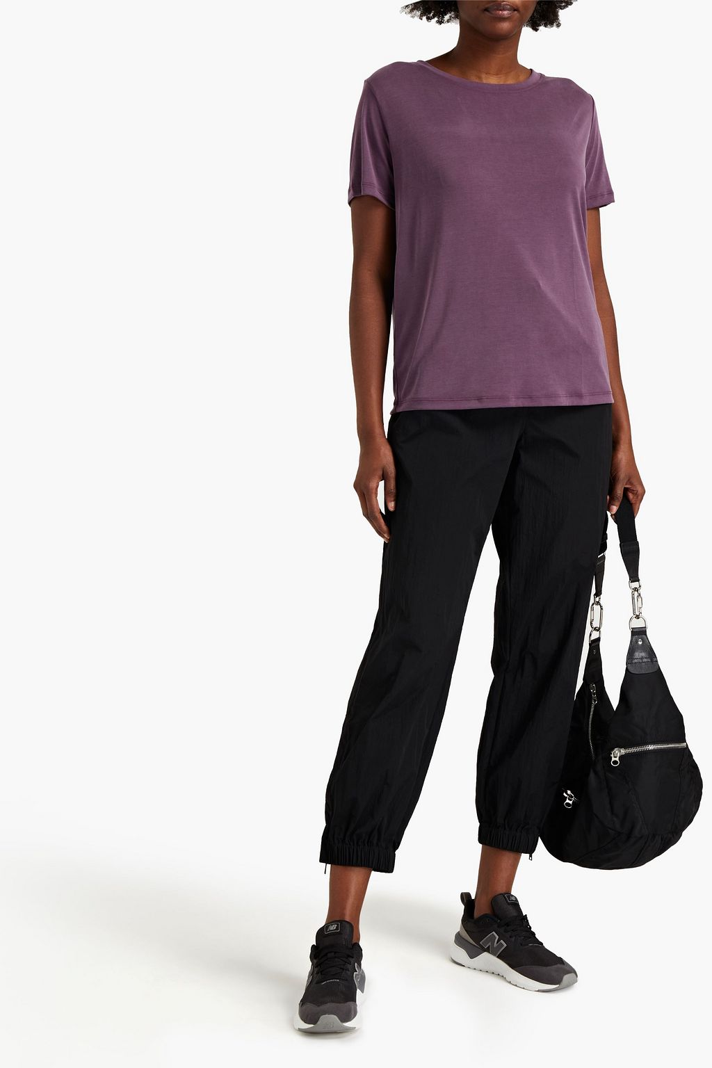 KORAL Esra mesh-paneled modal-blend jersey T-shirt