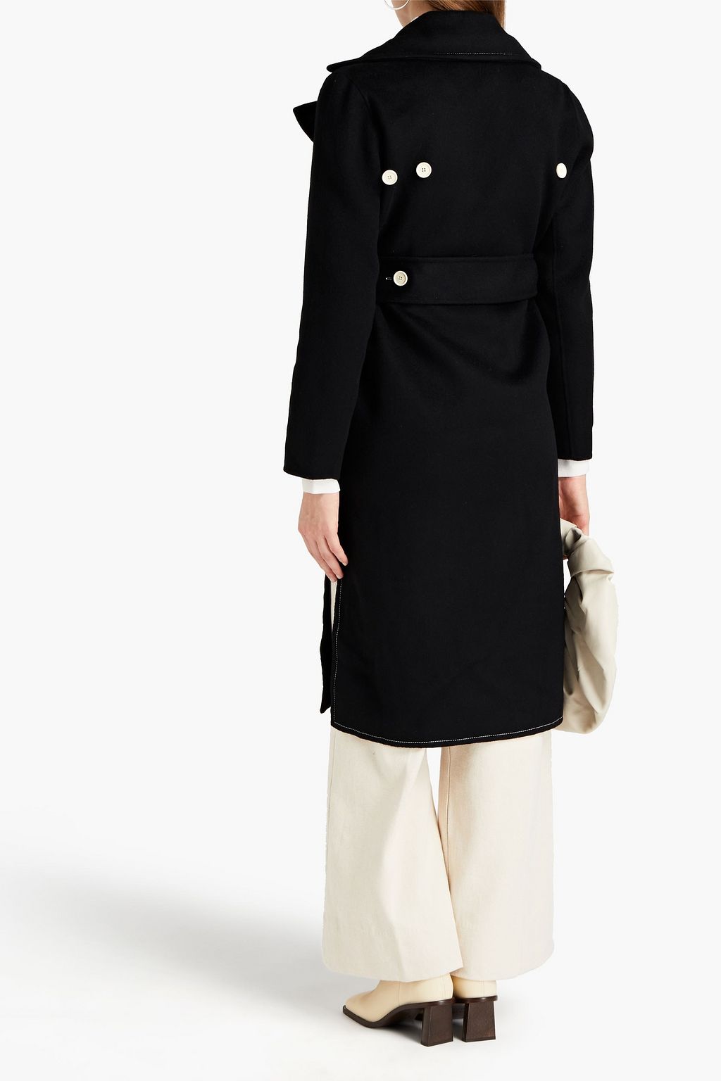 REJINA PYO Simone button-detailed wool-blend felt coat