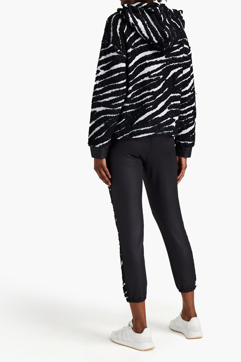 KORAL Jacquard-knit hooded sweatshirt