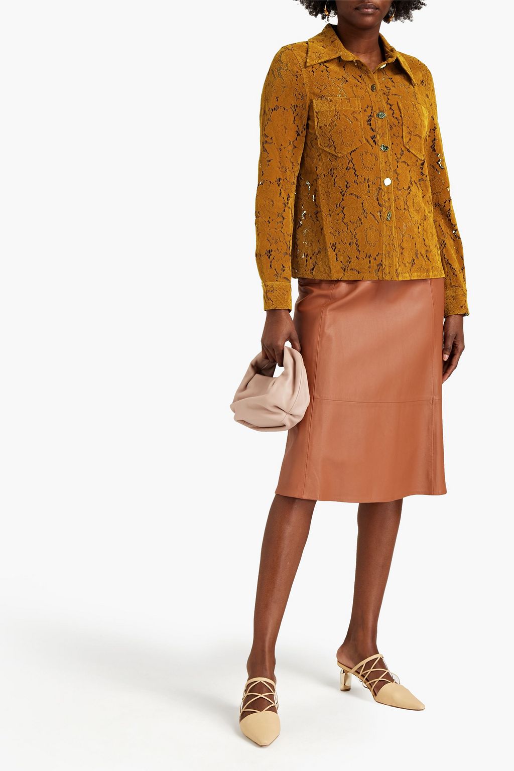 REJINA PYO Remi flocked corded lace shirt