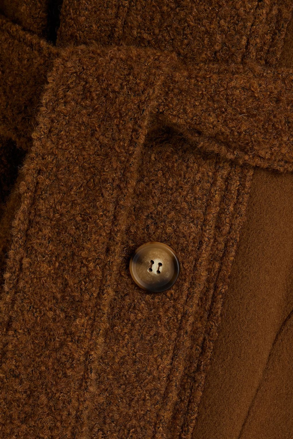 REJINA PYO Charlie paneled bouclé and felt hooded coat