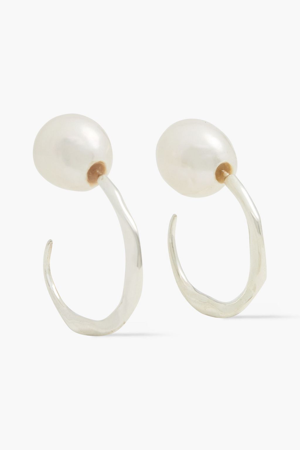 Silver Silver-plated freshwater pearl hoop earrings | Sale up to 70% off | THE OUTNET | CORNELIA WEBB | THE OUTNET
