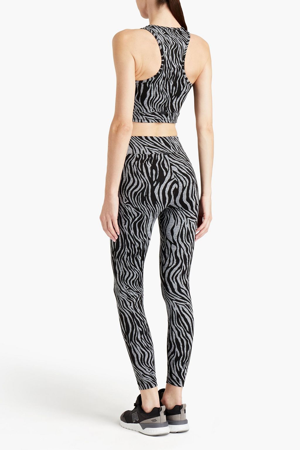 KORAL Leap cropped zebra-print stretch top
