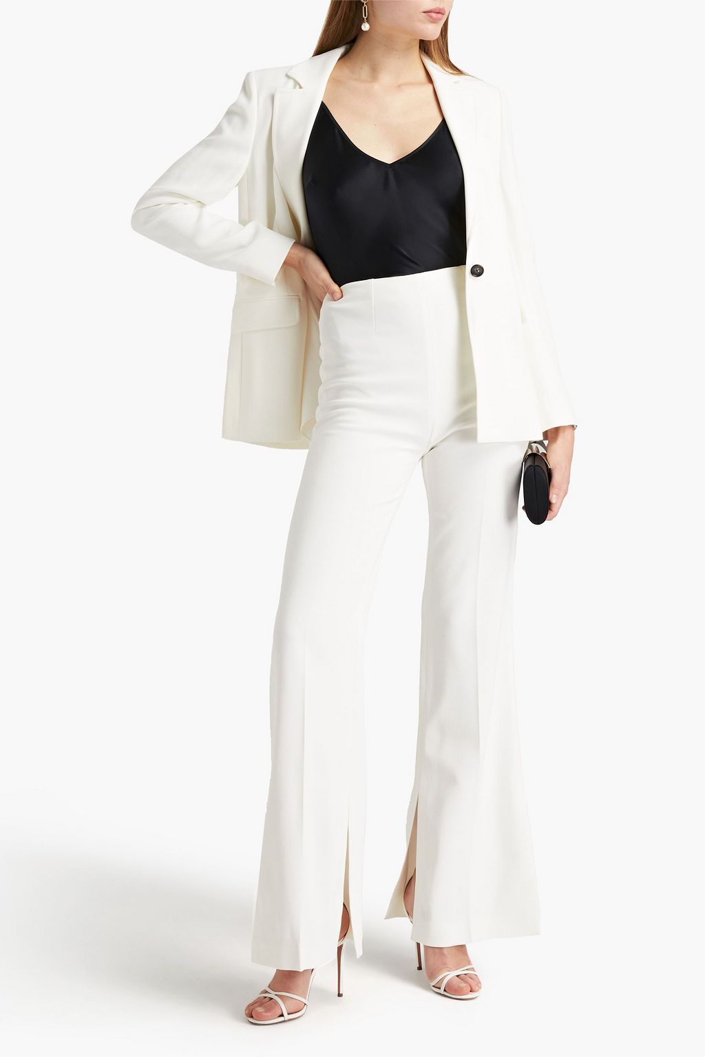 ROLAND MOURET Saxley crepe flared pants