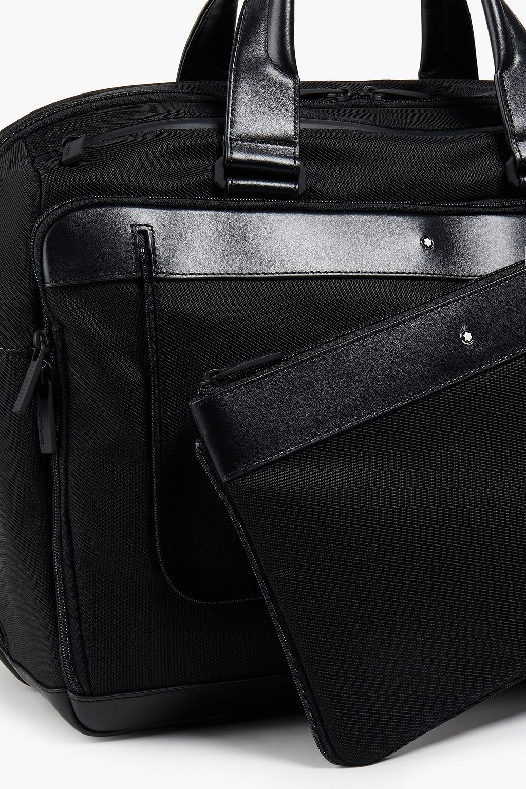 MONTBLANC Nightflight leather-trimmed twill weekend bag