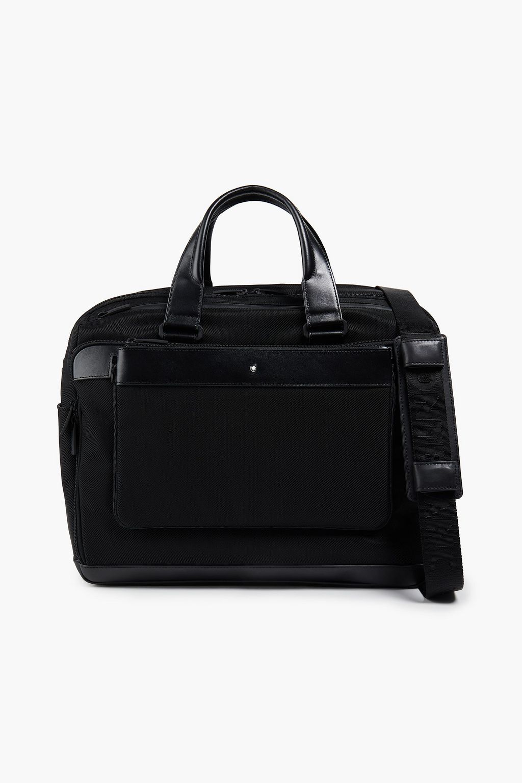MONTBLANC Nightflight leather-trimmed twill weekend bag