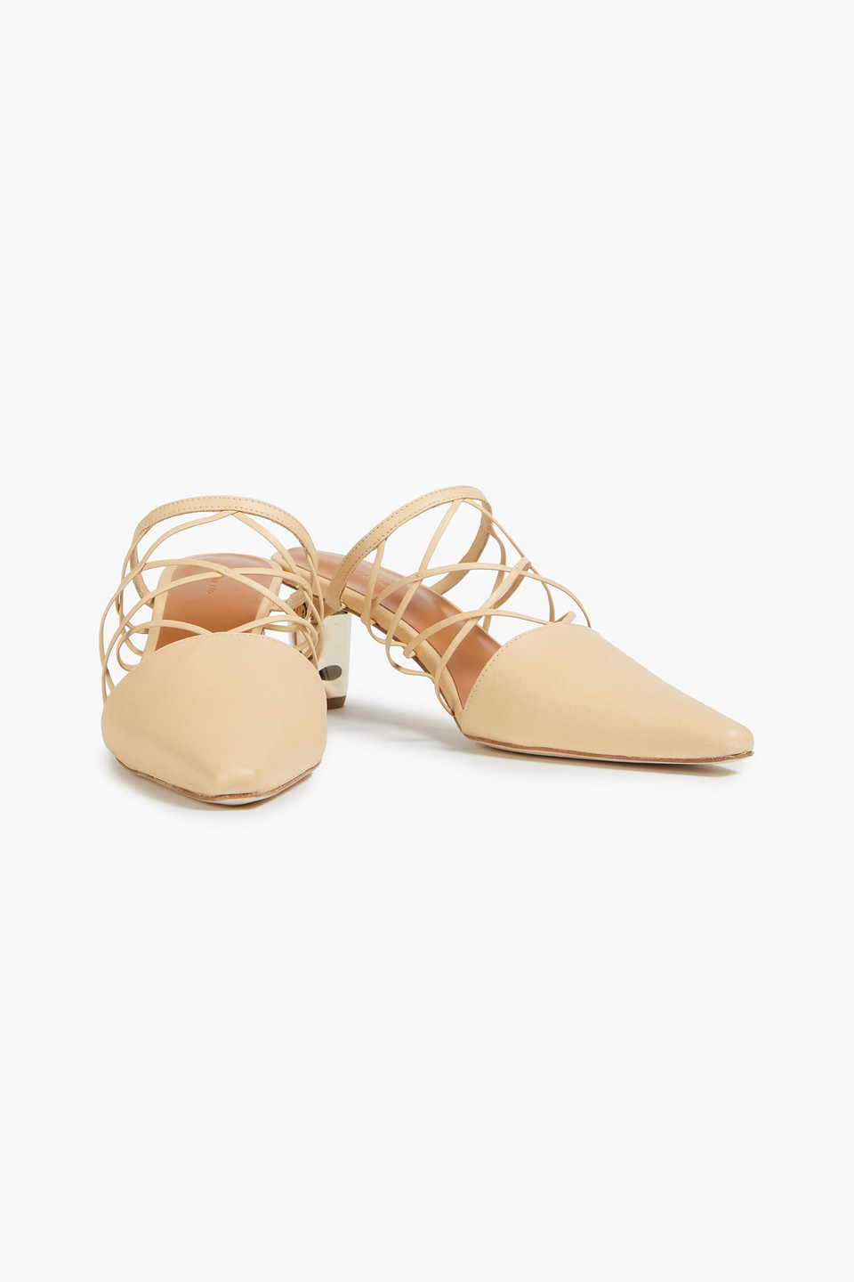 Rejina Pyo Lisa Leather Mules In Neutrals