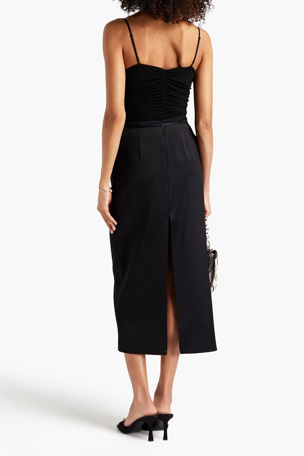 MAGDA BUTRYM Silk and wool-blend satin midi  skirt