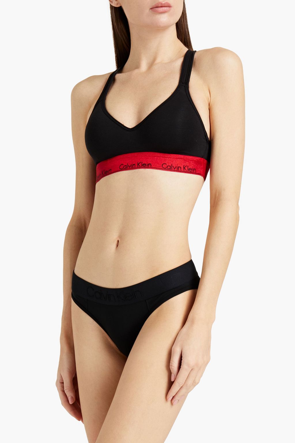 CALVIN KLEIN Cotton-blend jersey bralette