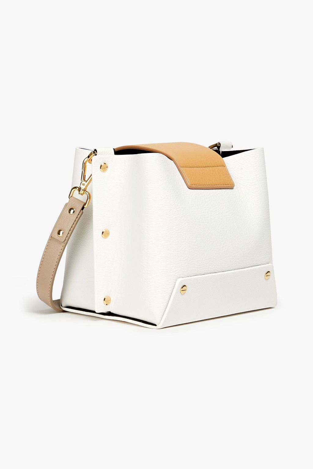 YUZEFI Delila studded pebbled-leather shoulder bag