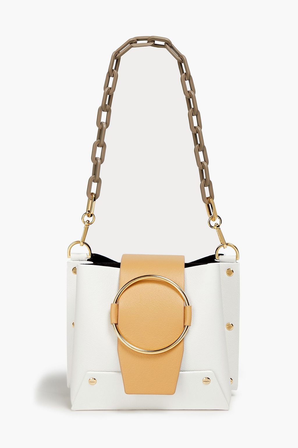 YUZEFI Delila studded pebbled-leather shoulder bag