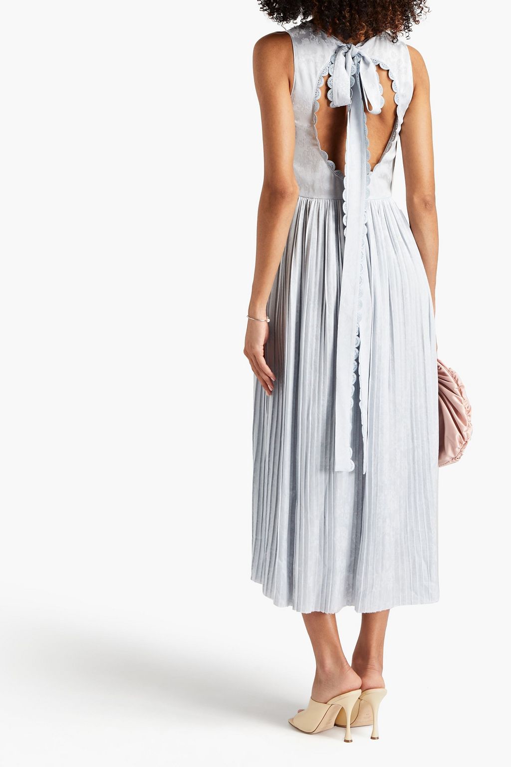 MAGDA BUTRYM Shiraz pleated silk-satin jacquard midi dress