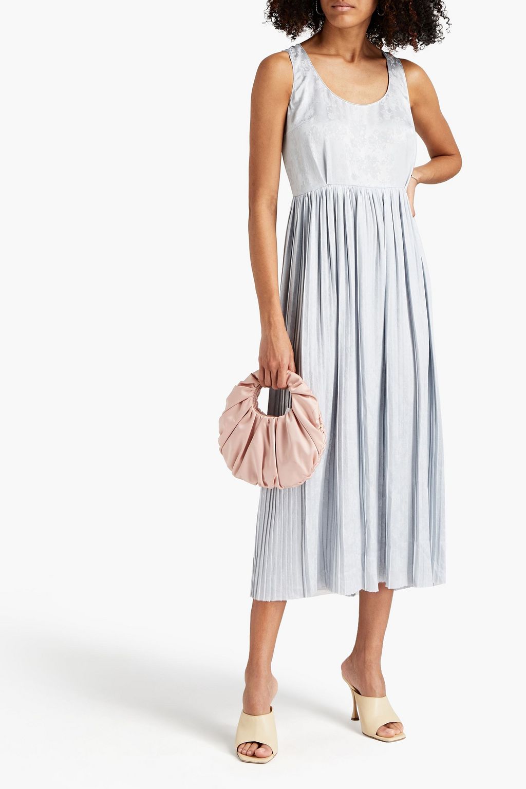 MAGDA BUTRYM Shiraz pleated silk-satin jacquard midi dress