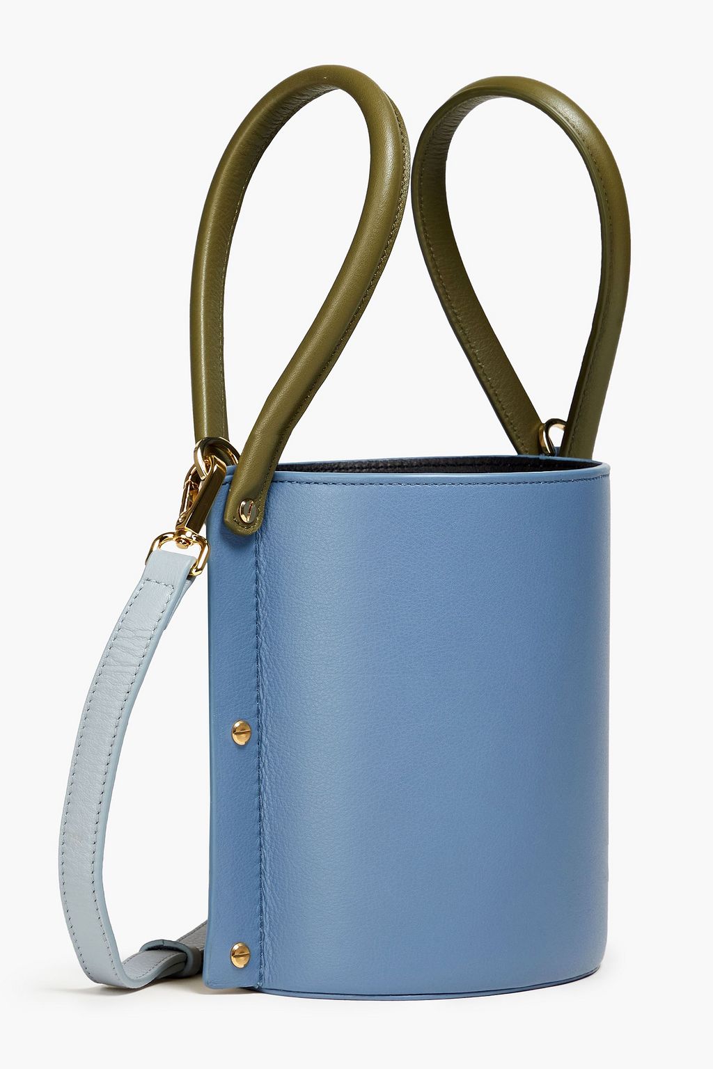 YUZEFI Cubo studded leather bucket bag