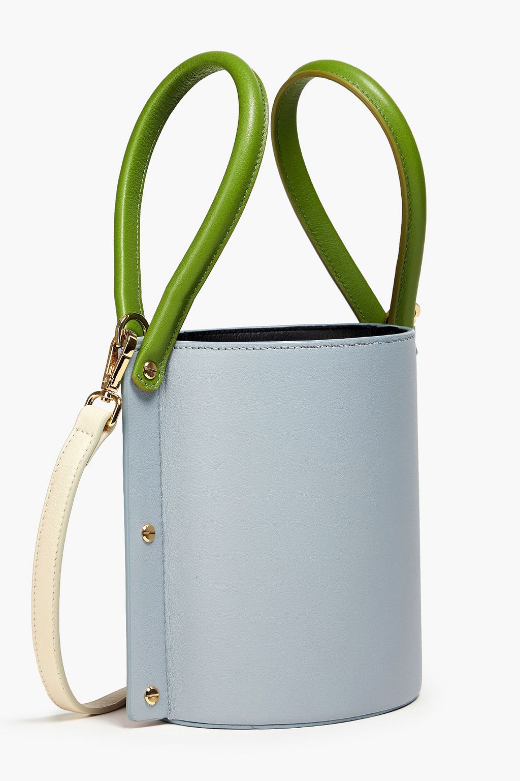 YUZEFI Cubo studded leather bucket bag