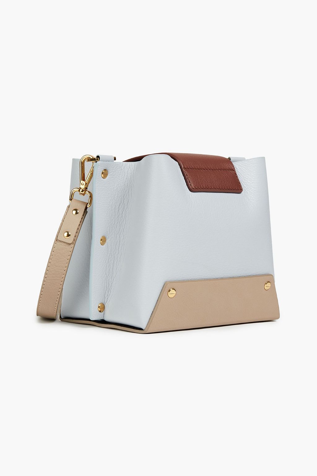 YUZEFI Delila studded pebbled-leather shoulder bag