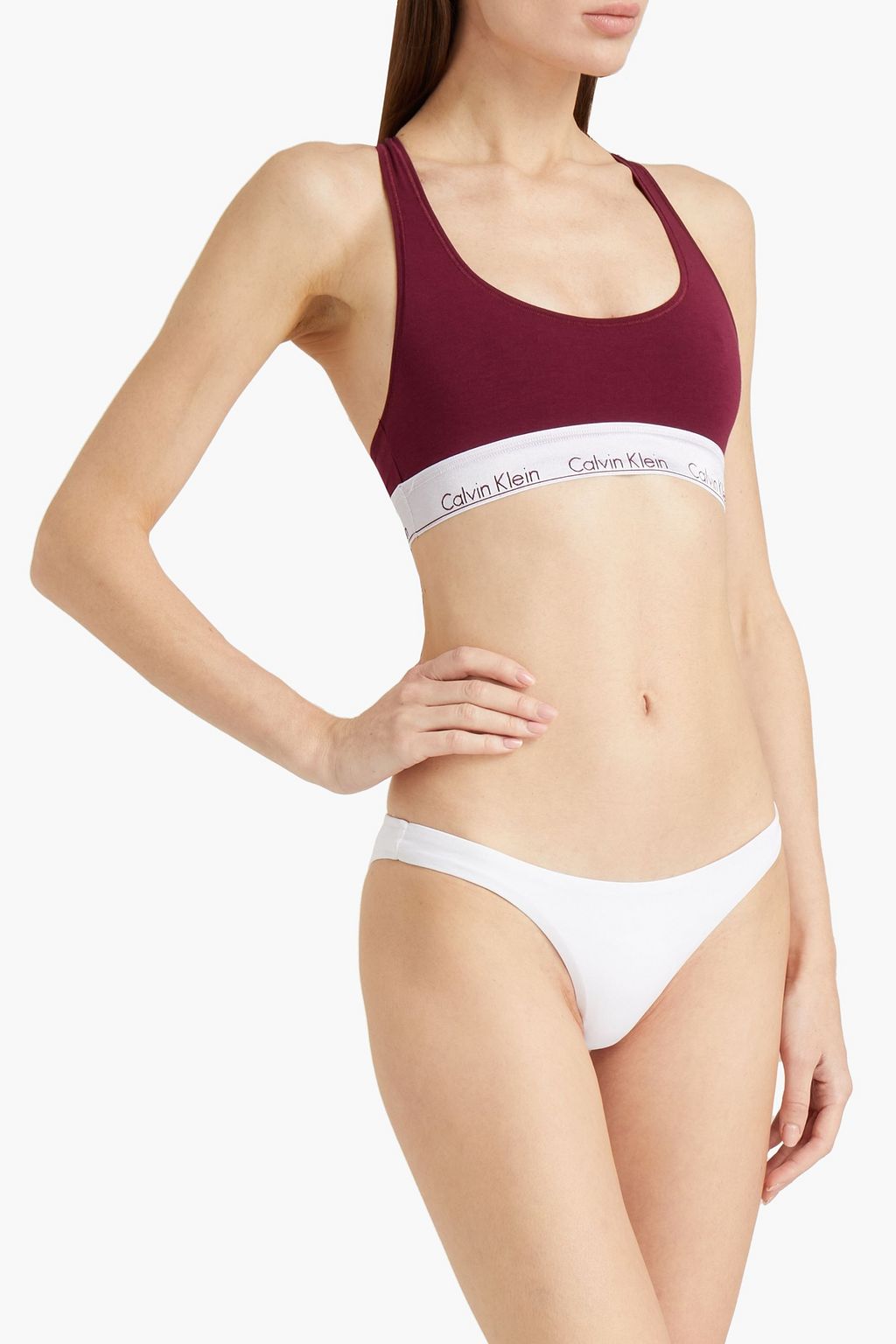 CALVIN KLEIN Cotton-blend jersey bralette