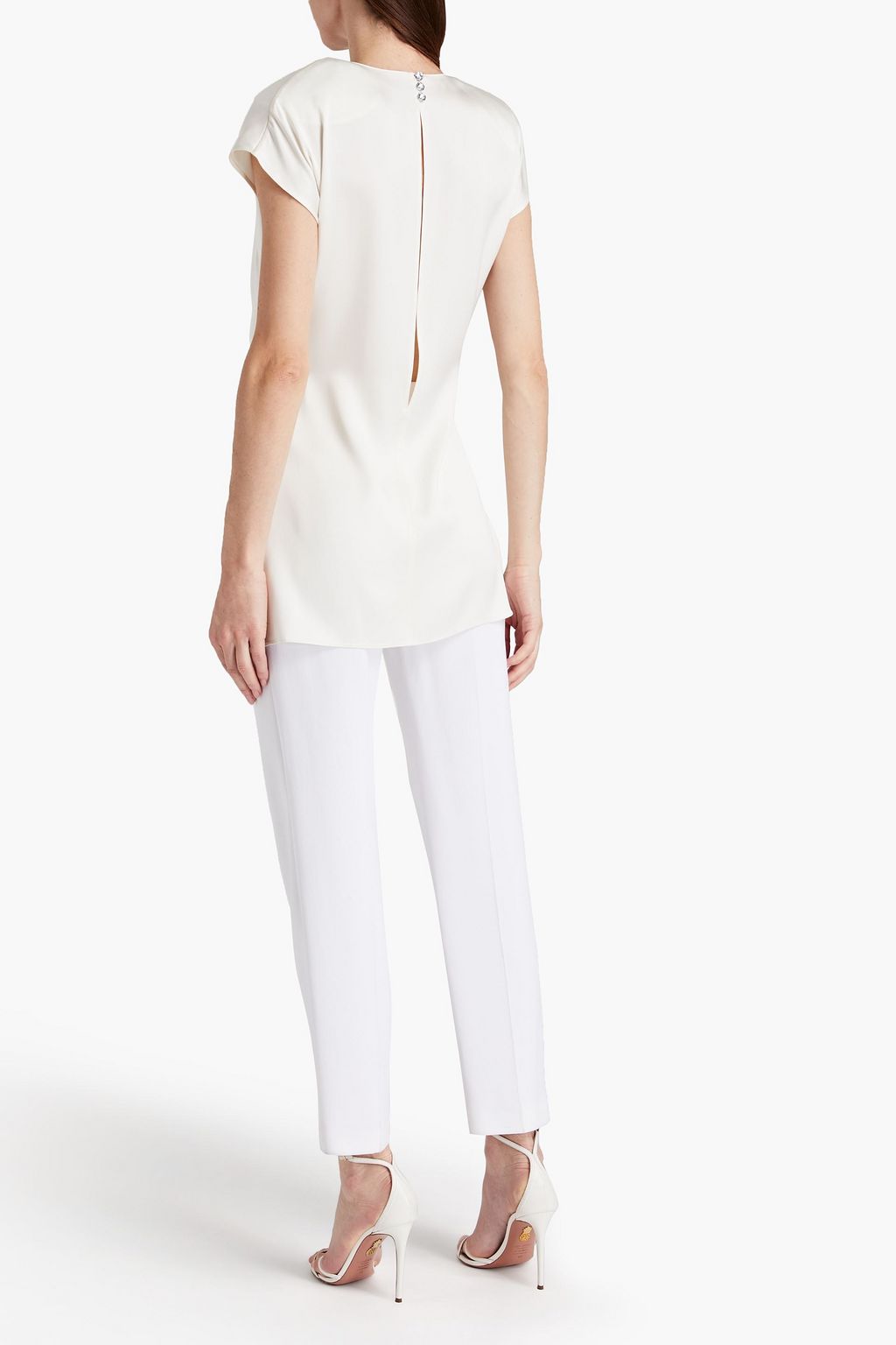 MAGDA BUTRYM Mostar embellished knotted silk-satin blouse