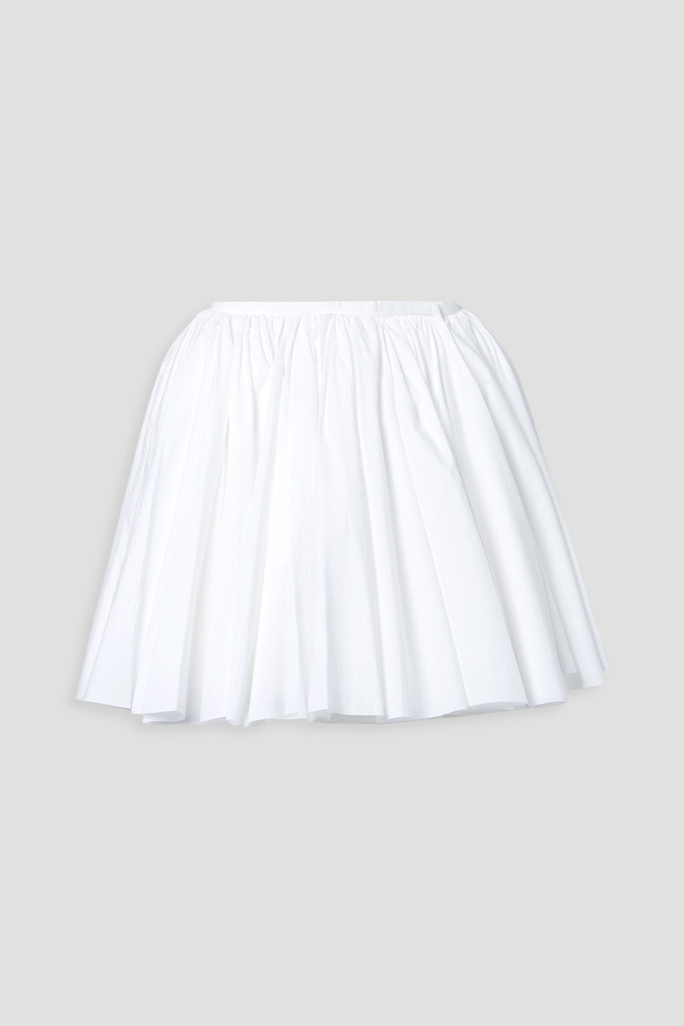 Jorja layered pleated cotton-poplin mini wrap skirt