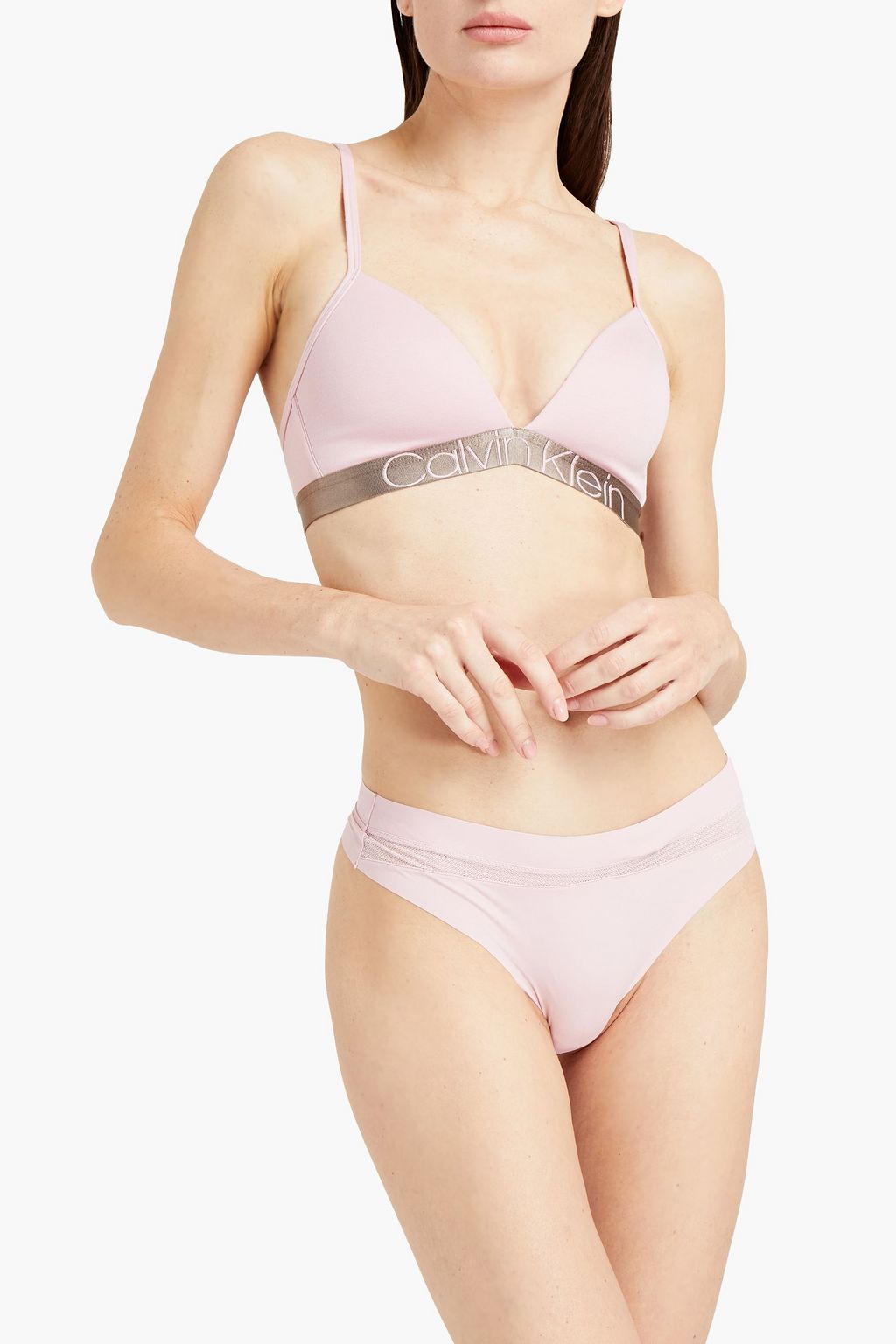 CALVIN KLEIN Stretch-cotton jersey triangle bra