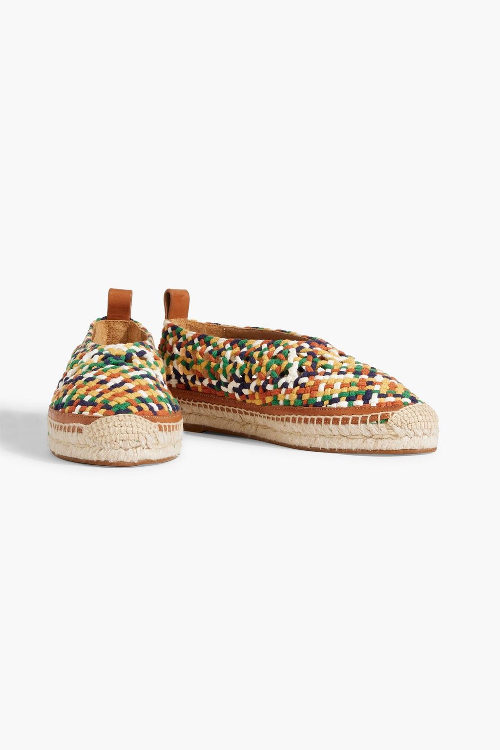 CHLOÉ Luccia leather-trimmed macramé espadrilles
