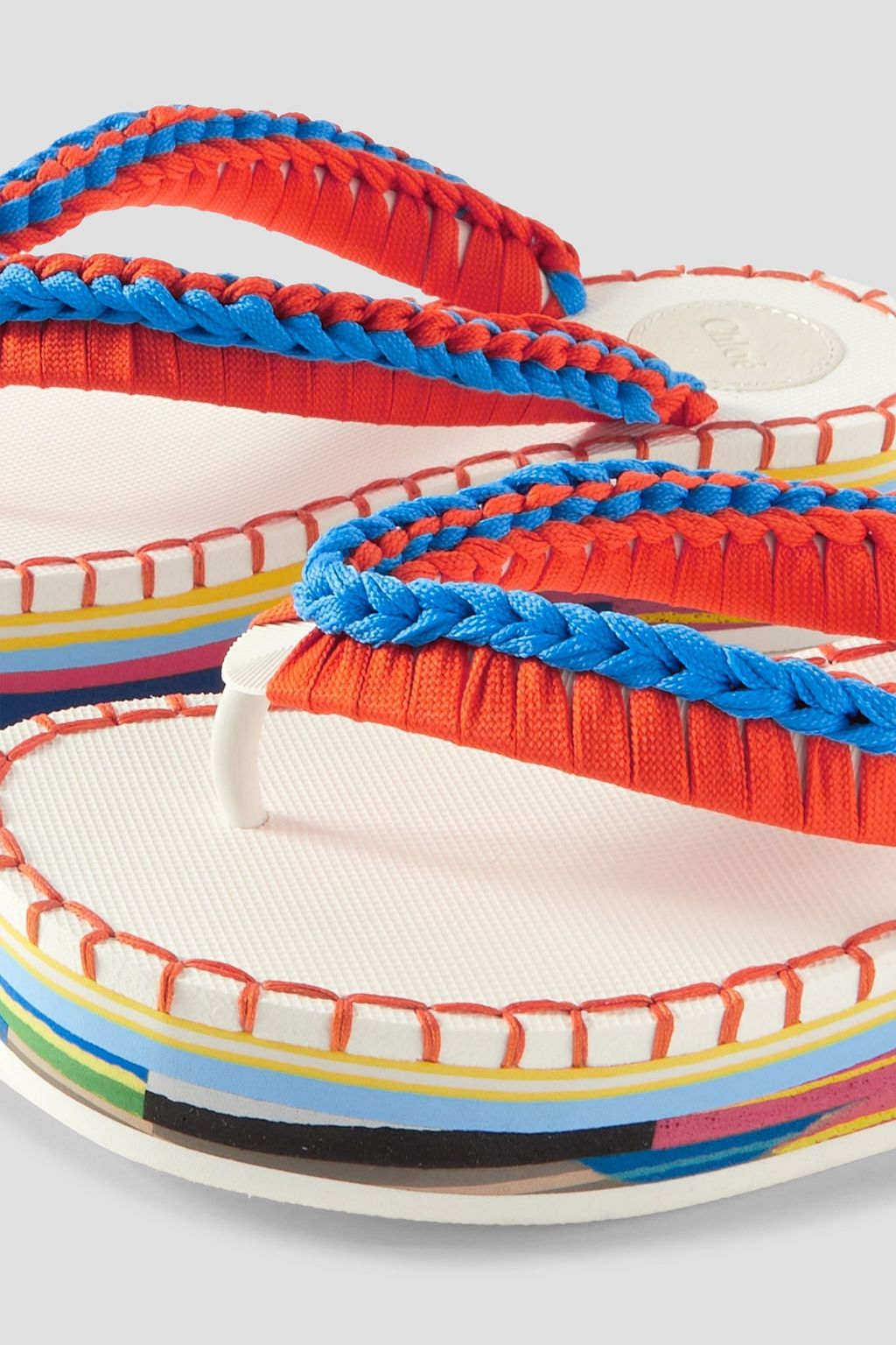 CHLOÉ Lou crochet platform flip flops