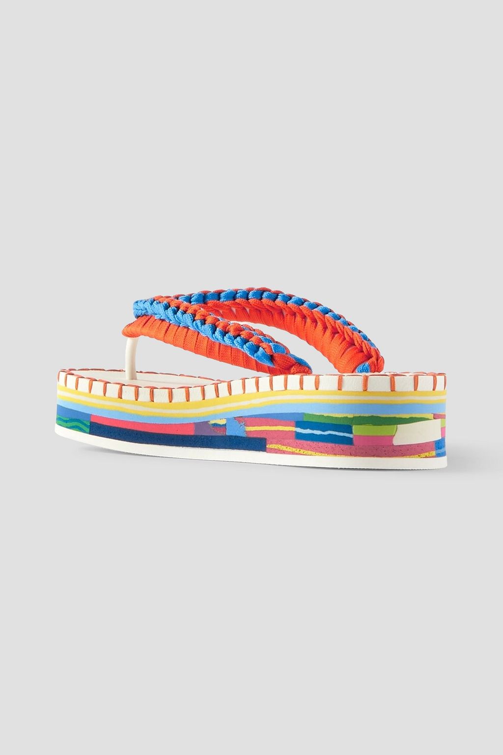 CHLOÉ Lou crochet platform flip flops
