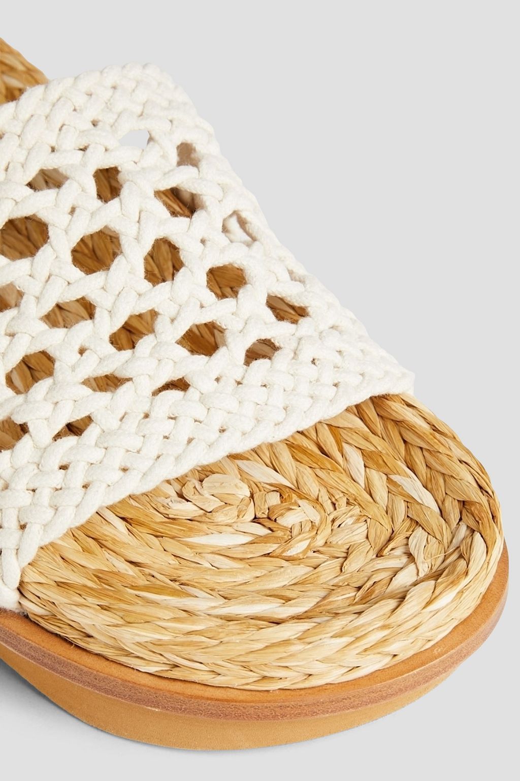 CHLOÉ Macramé and raffia platform sandals