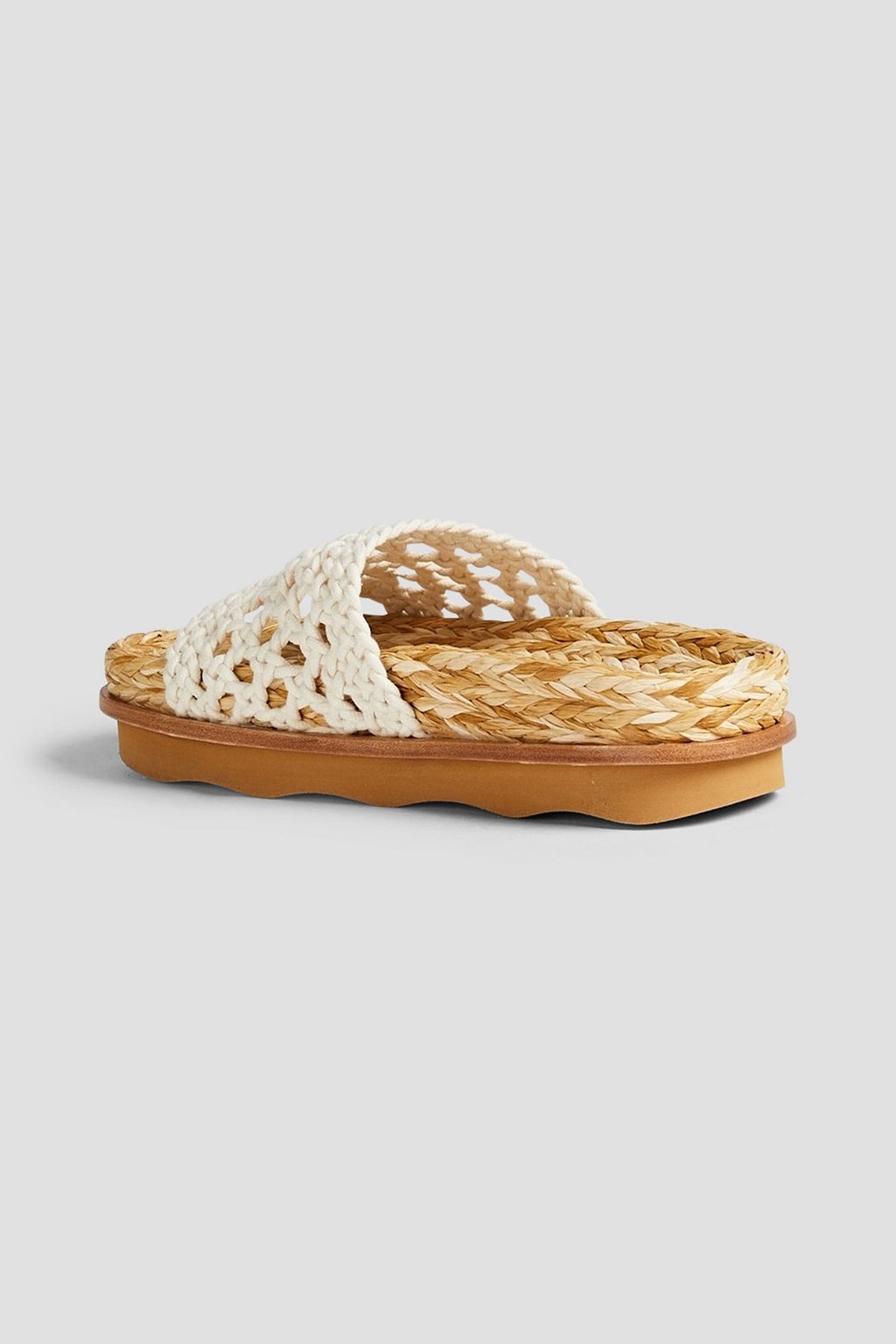 CHLOÉ Macramé and raffia platform sandals