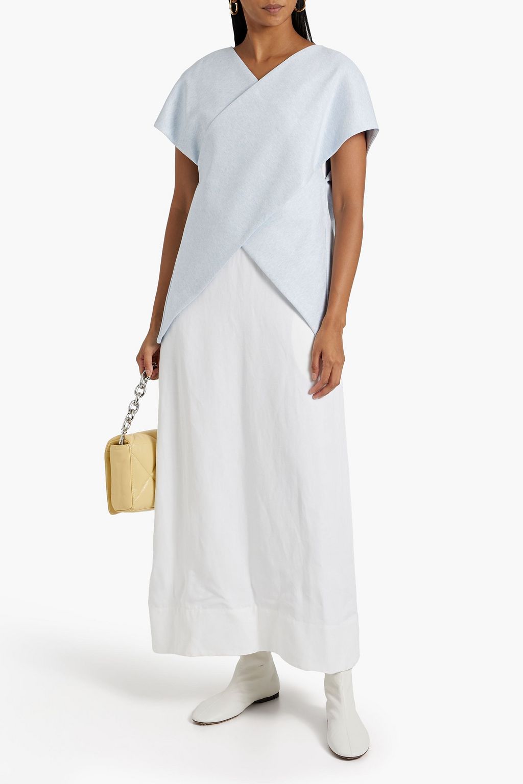 ROSETTA GETTY Crossover mélange stretch-knit top