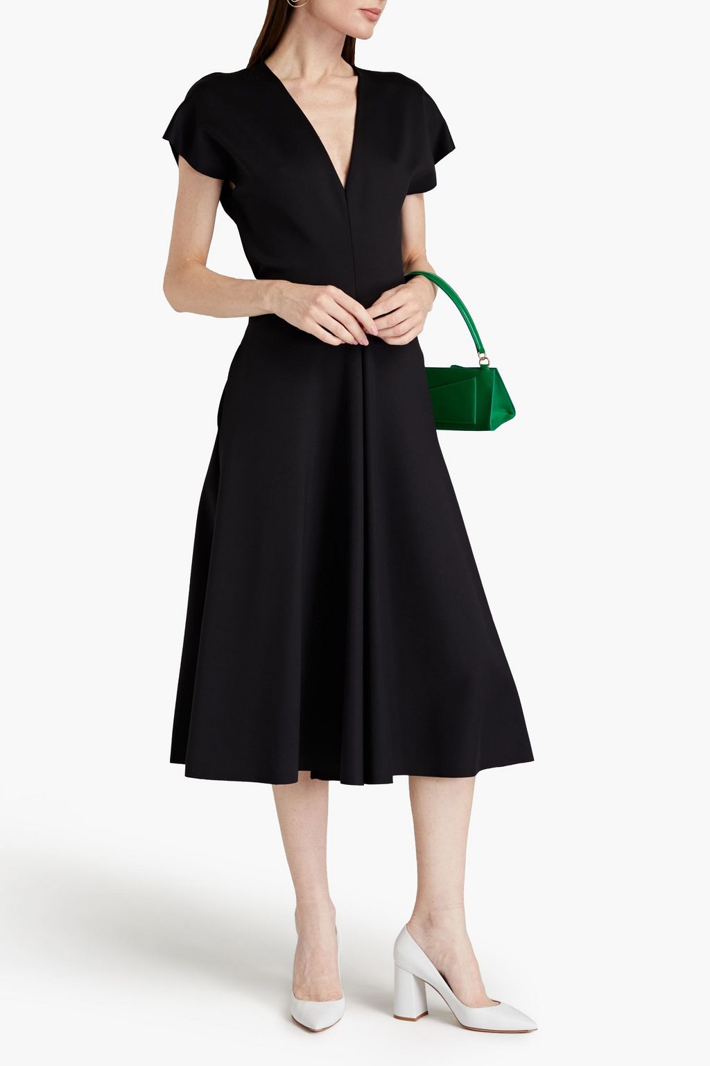 ROSETTA GETTY Fluted neoprene midi dress THE