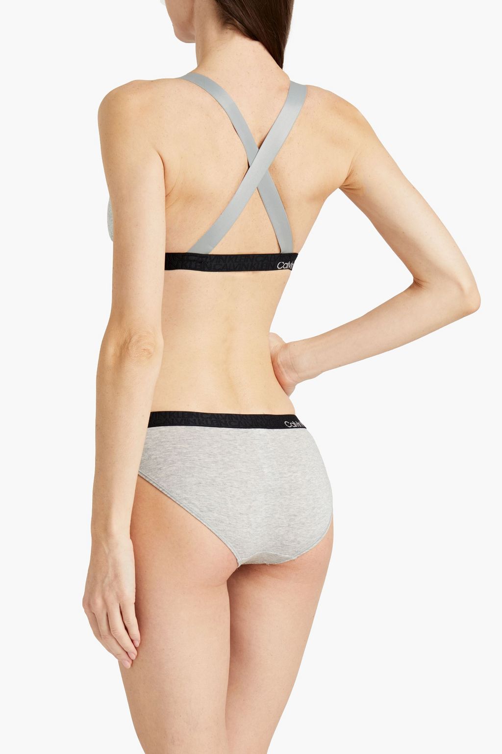 CALVIN KLEIN Cotton-blend jersey sports bra