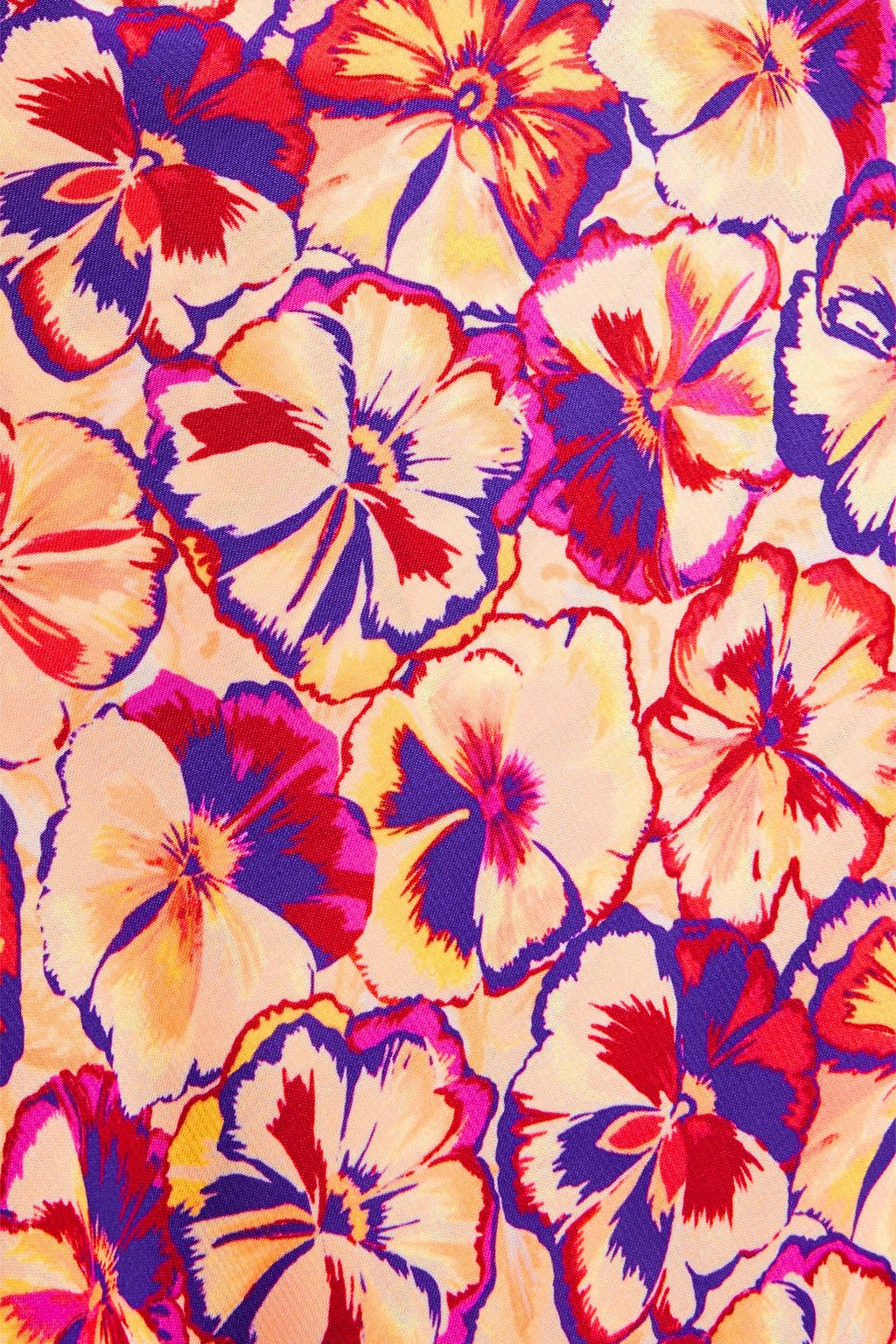 RABANNE Printed satin maxi wrap skirt