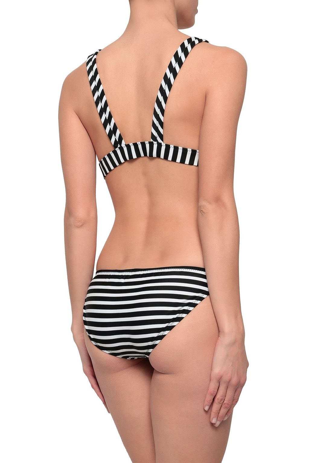 NORMA KAMALI Striped low-rise bikini briefs