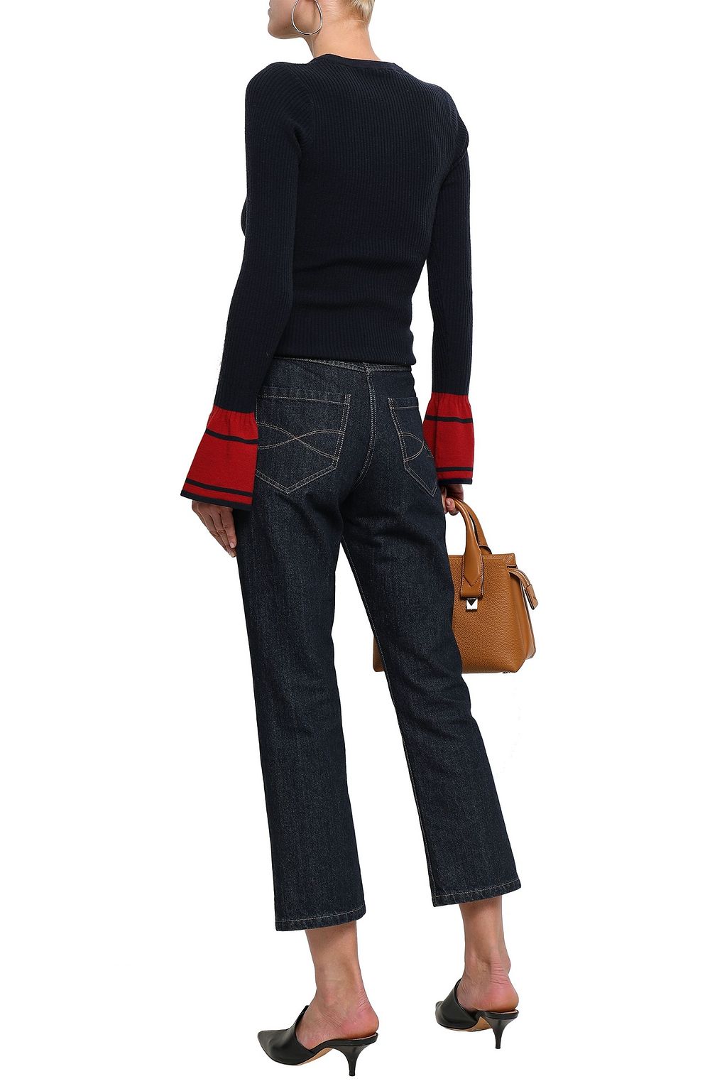 AUTUMN CASHMERE Fluted merino wool-blend sweater