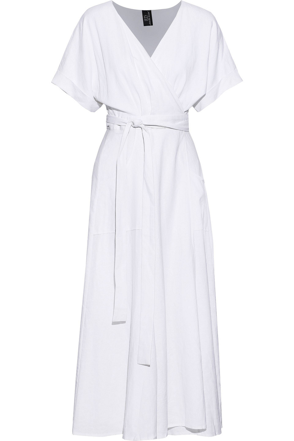 Jets Australia By Jessika Allen Woman Linen-blend Midi Wrap Dress White Size M