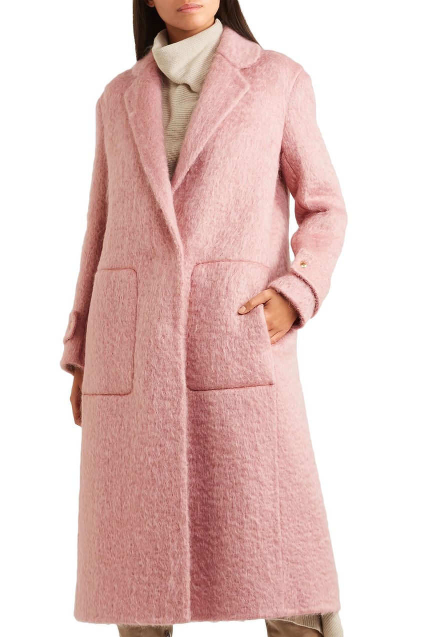 Baby pink Mohairblend coat Sale up to 70 off THE AGNONA