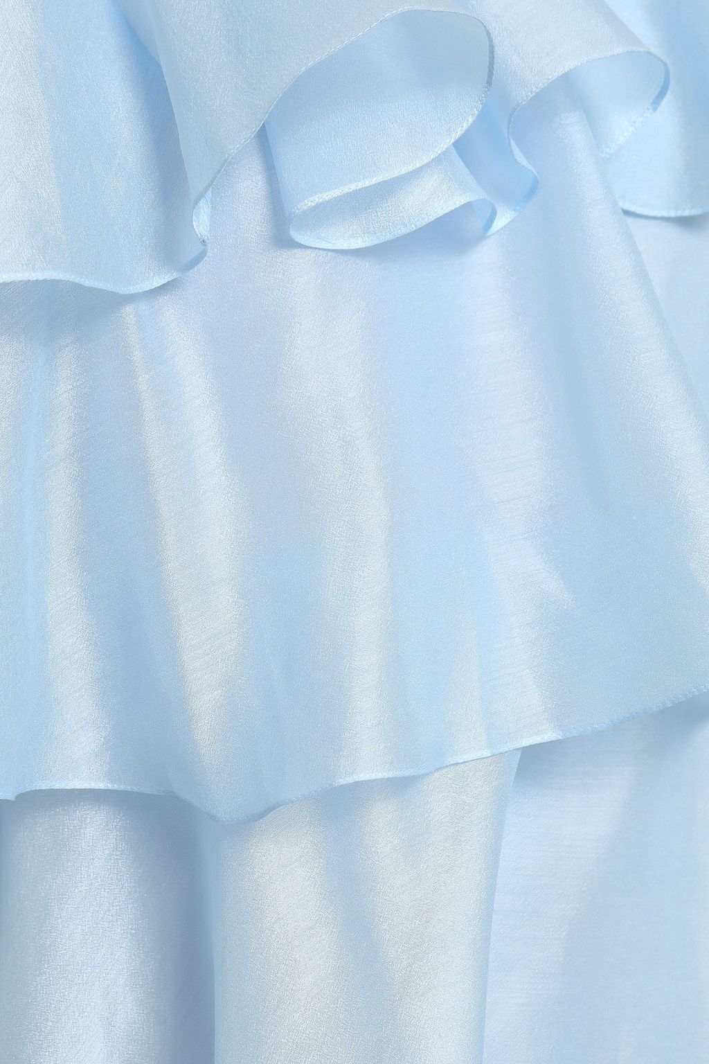 ANNA OCTOBER Cold-shoulder tiered organza dress