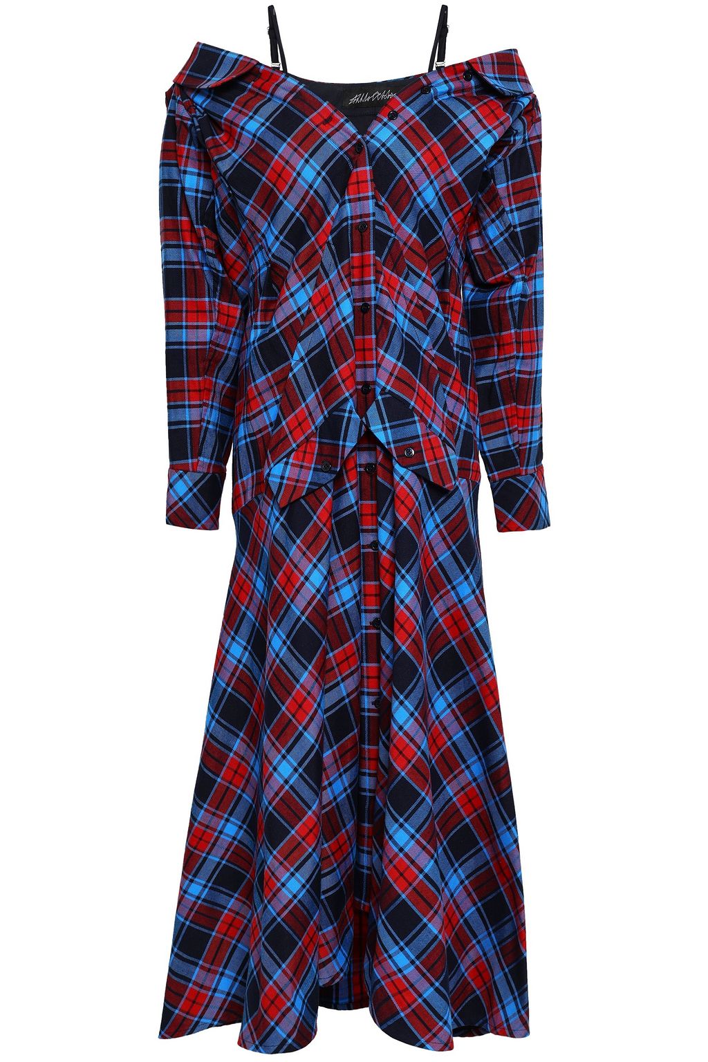 flannel midi dress