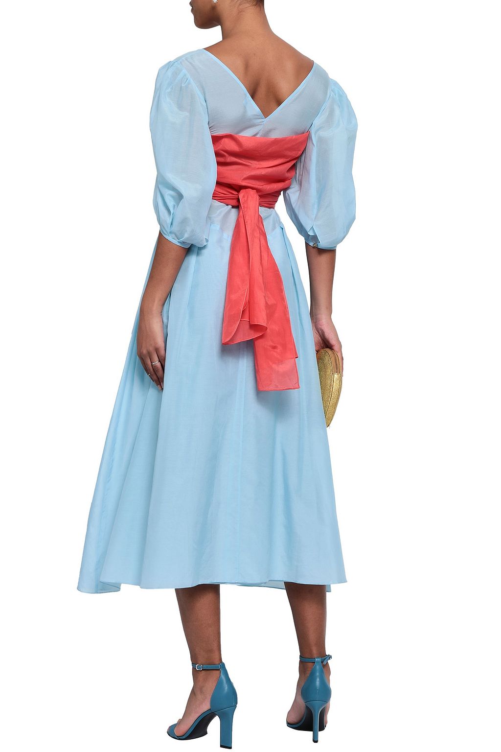 ANNA OCTOBER Layered cotton and silk-blend mousseline midi dress