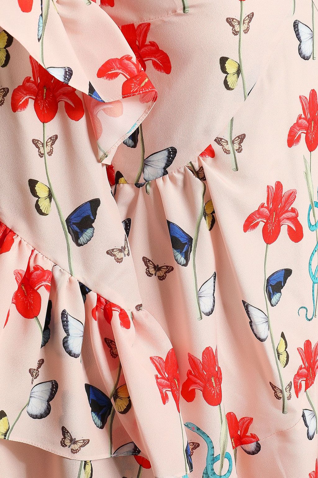 BORGO DE NOR Tiered printed crepe de chine midi dress