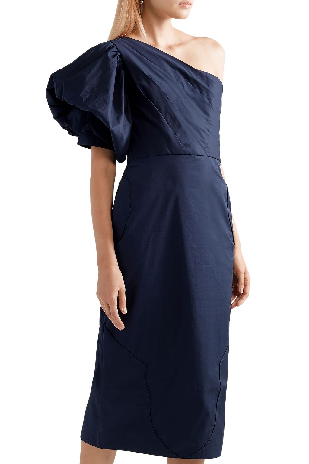 JOHANNA ORTIZ Tiger Lily one-shoulder cotton-blend poplin midi dress