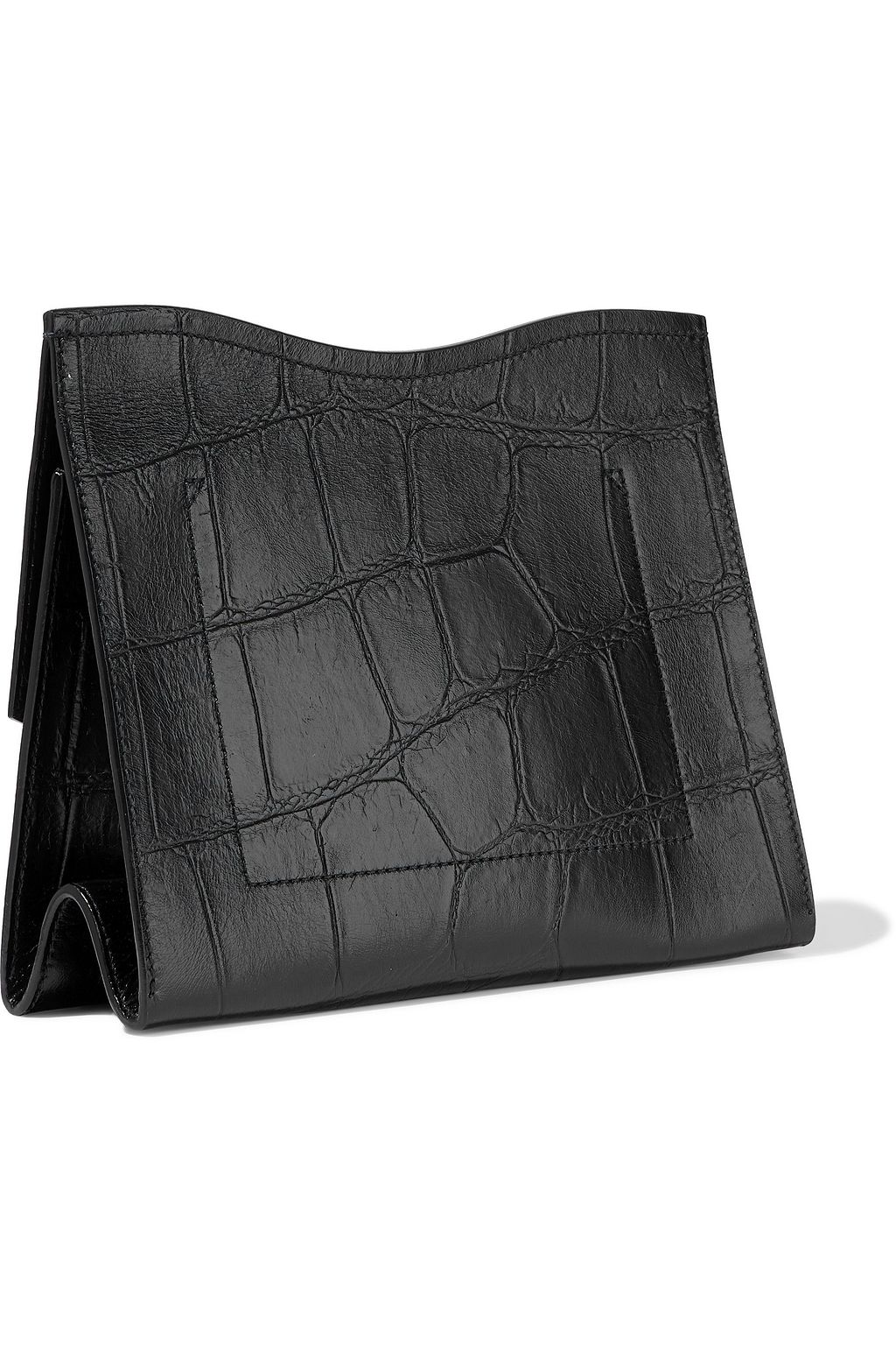 PROENZA SCHOULER Curl embellished croc-effect leather clutch
